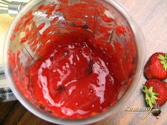 Strawberries in a blender
