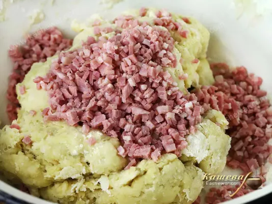 Dough with sausage