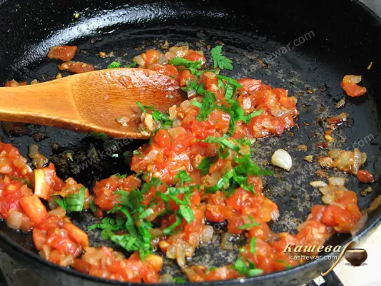 Greens with tomatoes