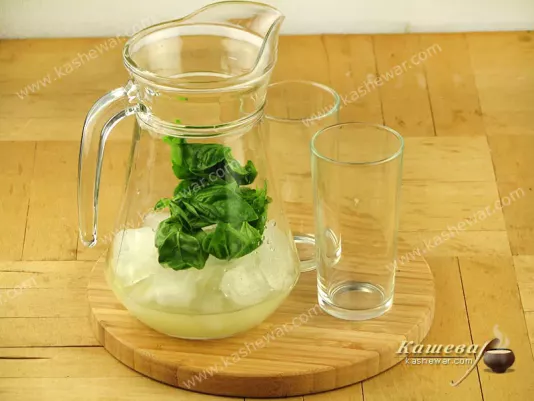 Mixing refreshing lemonade ingredients