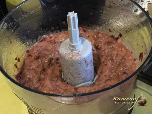 Grinding adzuki beans