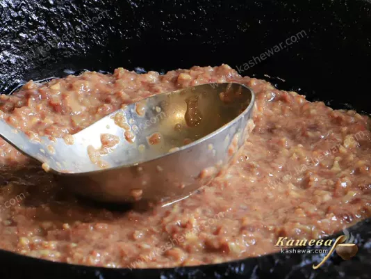 Frying liver pancakes