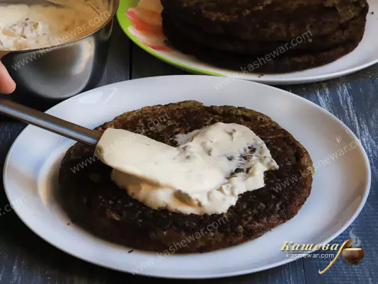 Assembling the liver cake