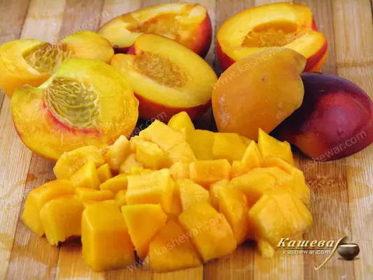Removing pits from peaches
