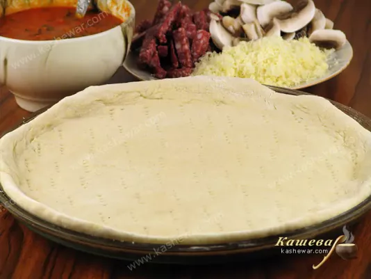 Подготовка продуктов для пиццы