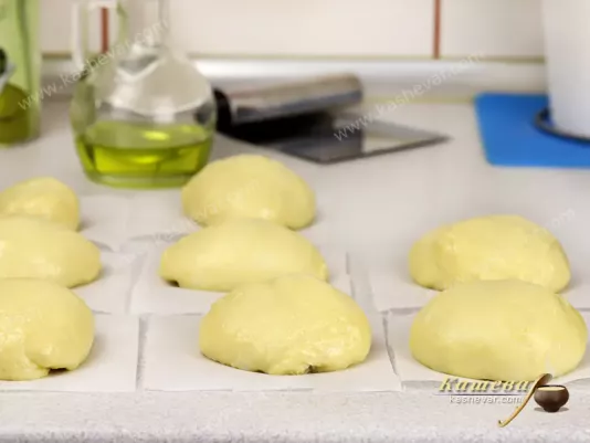 Dough divided into pieces