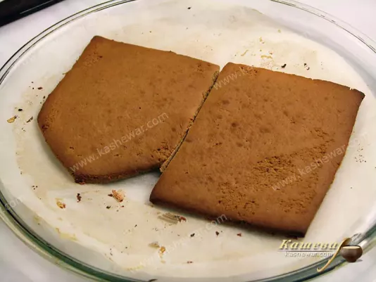 Gingerbread house baking
