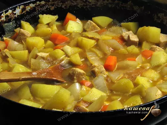 Pork and vegetable curry