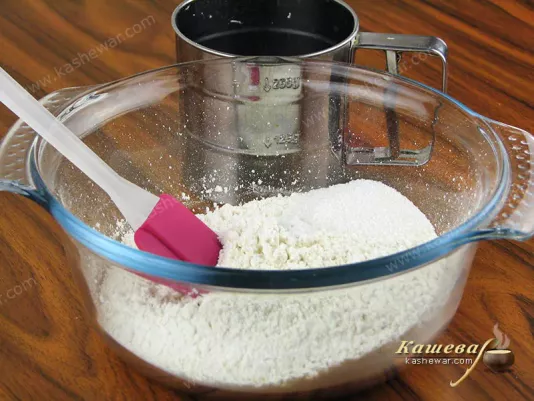 Mix dry ingredients for bagels