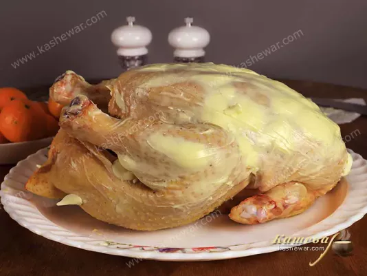 Turkey spread with butter