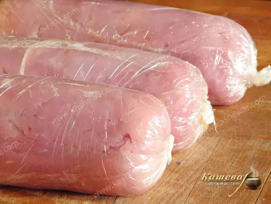 Fillet of turkey wrapped in a roll