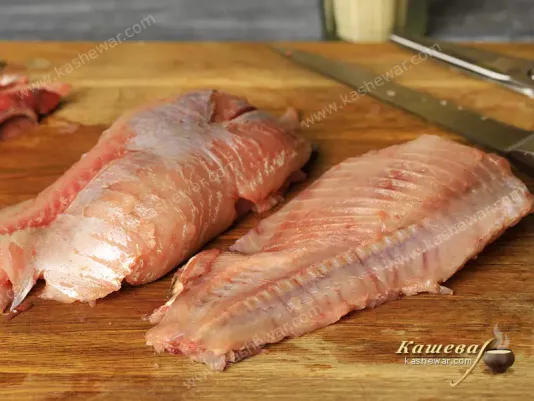 Skeleton of fish and its fillet