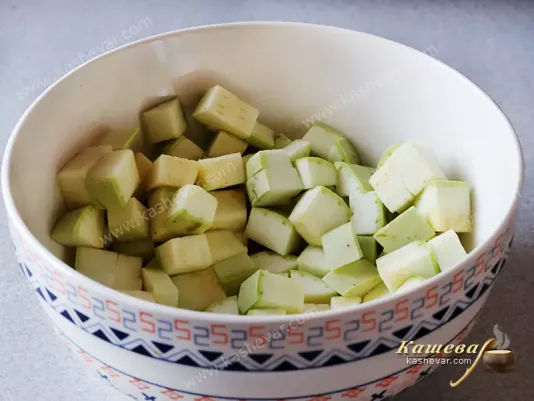Cubed zucchini