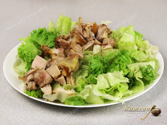 Lettuce and chicken