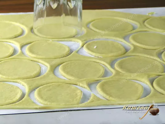 Roll out the dough and cut circles