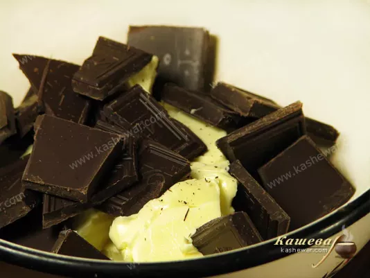 Melting chocolate and butter