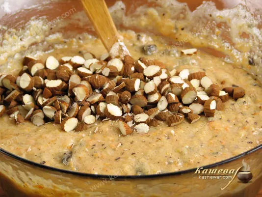 Almonds in the dough