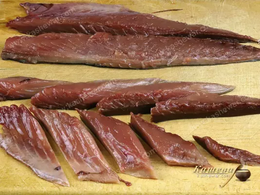 Disassembled mackerel fillet