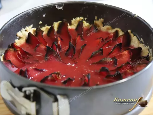 Juicy sweet plum pie
