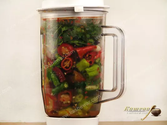 All ingredients in a food processor