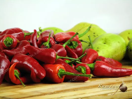 Hot peppers and pears