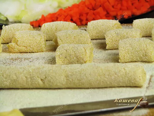 Cooking of semolina galushki