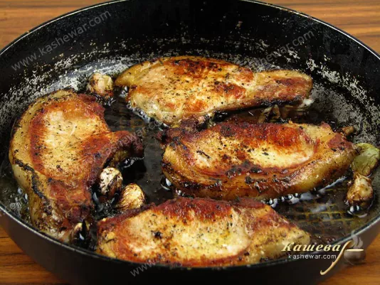 Fry the chops for 3 minutes on each side