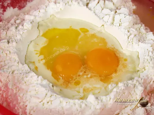 Eggs in flour