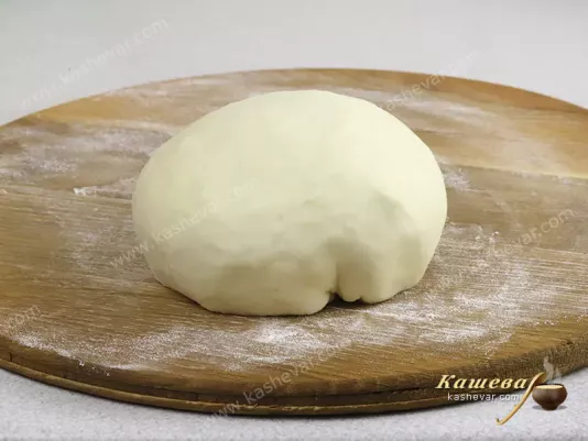 Dough made from flour, water and olive oil