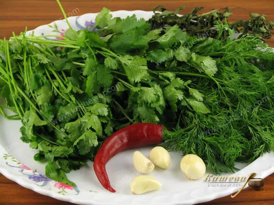 Prepared herbs for tkemali