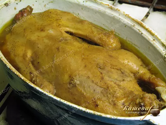 Cooking duck in a roaster
