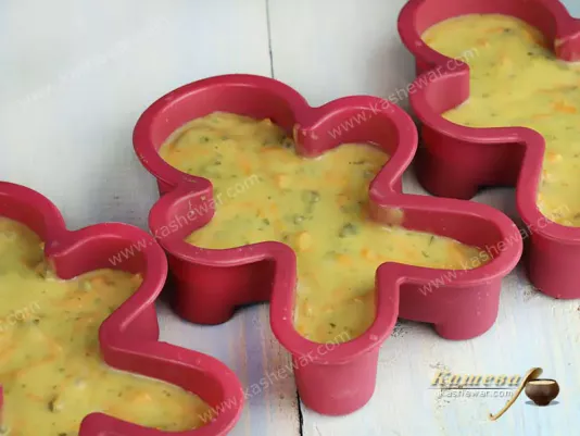 Pumpkin dough in molds