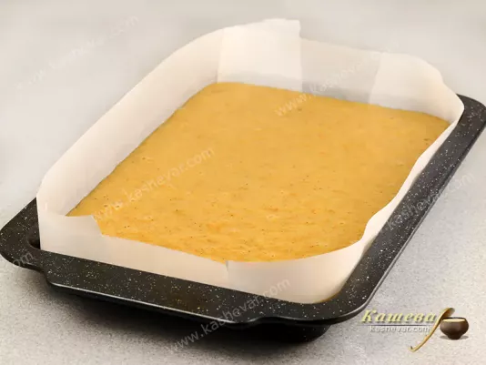 Cake dough in a mold
