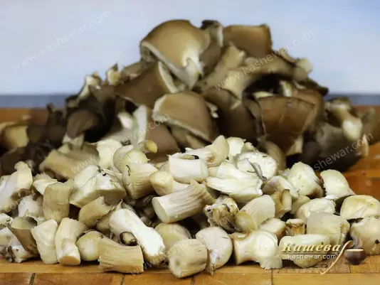 Oyster mushroom sliced