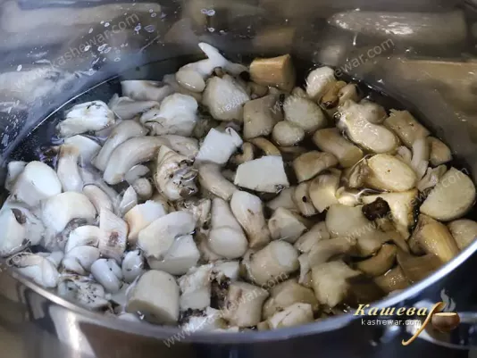 Mushroom legs in brine