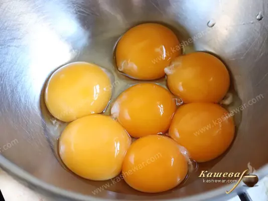 Yolks in a bowl