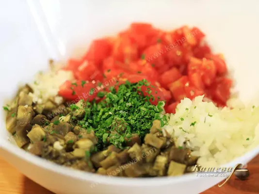 Baked eggplant appetizer