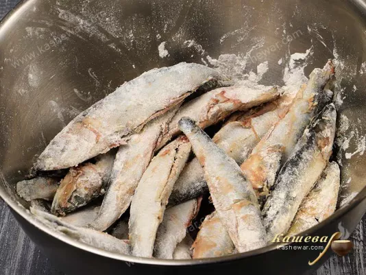 Small fish in flour