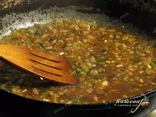 Sautéed onions and green onions