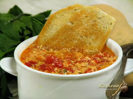 Soup with tomatoes and sweet peppers – recipe with photo, Italian cuisine