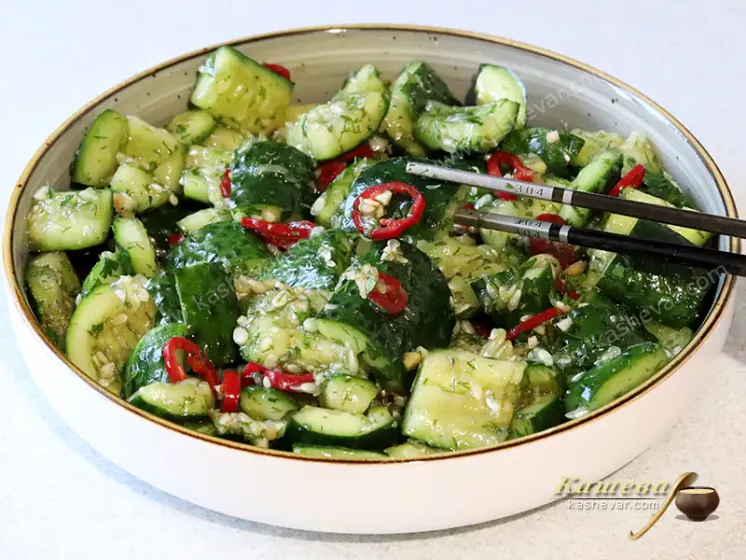 Smashed cucumbers - recipe with photos, Korean cuisine