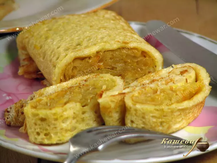 Млинці з капустою – рецепт з фото, випічка