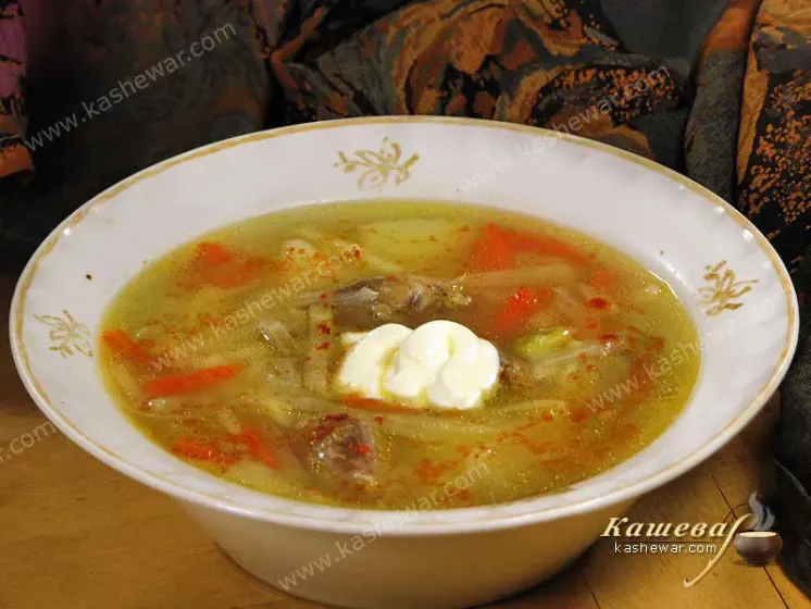 Soup on bread kvass with chicken offal – recipe with photo, Moldovan cuisine