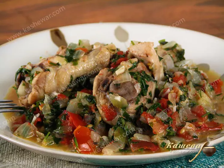 Chicken chakhokhbili - recipe with photo, Georgian cuisine