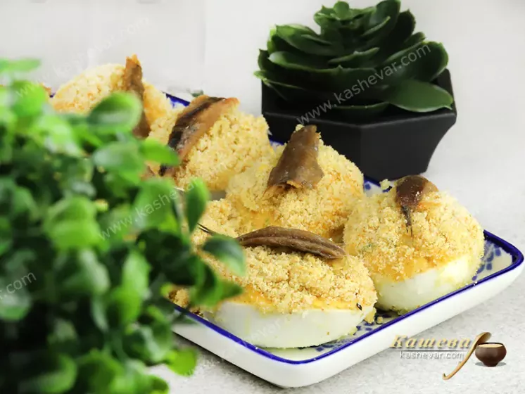 Stuffed eggs with anchovies - recipe with photos, Spanish cuisine