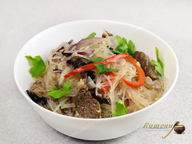 Фунчоза с говядиной и овощами – рецепт с фото, китайская кухня