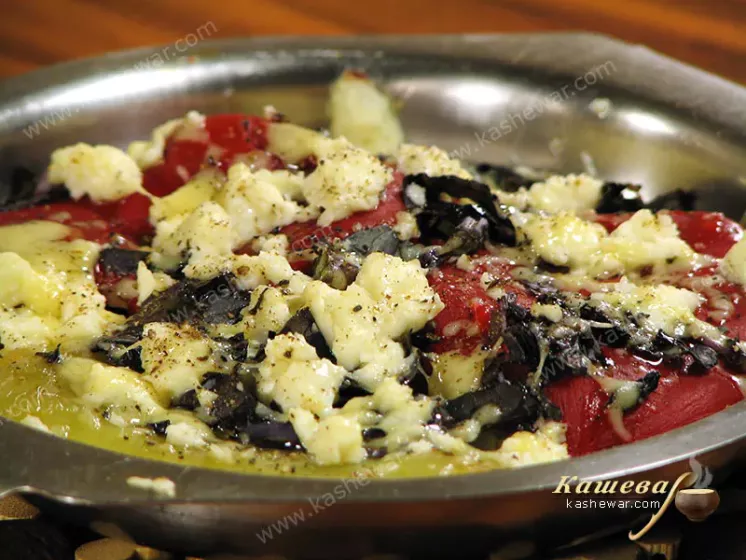 Pepper gratin with feta and basil - recipe with photo, Gordon Ramsay