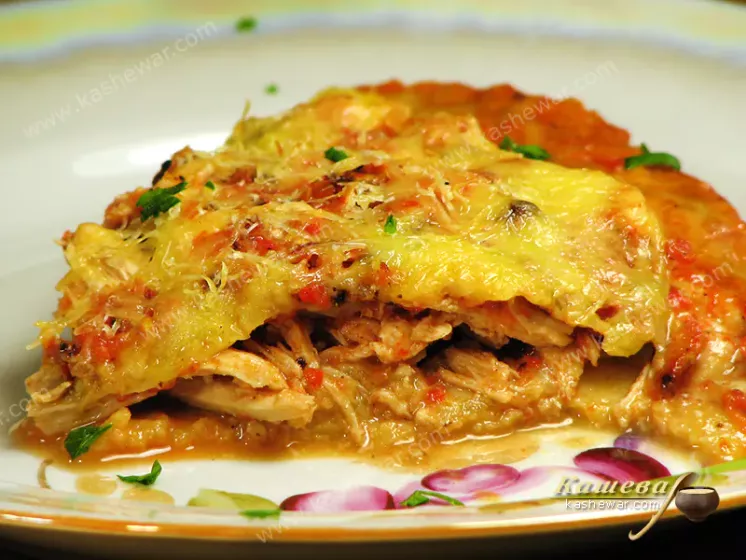 Chicken chilaquiles with beer - recipe with photo, Mexican cuisine