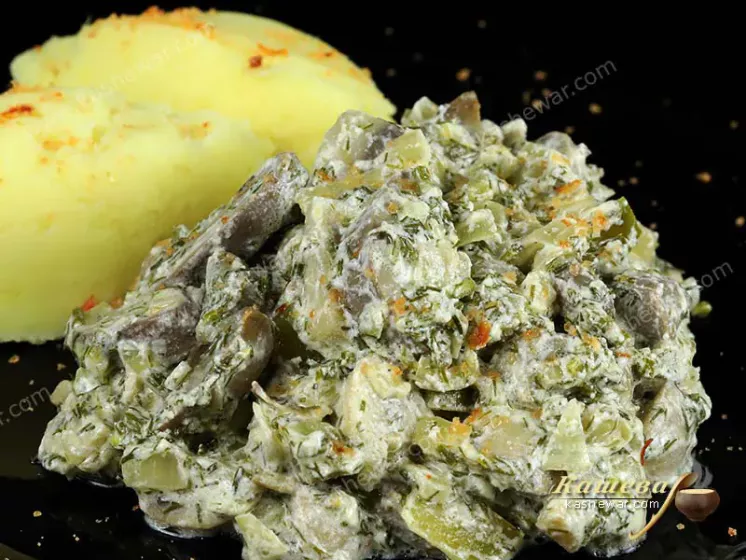 Почки с грибами и соленым огурцом – рецепт с фото, основные блюда