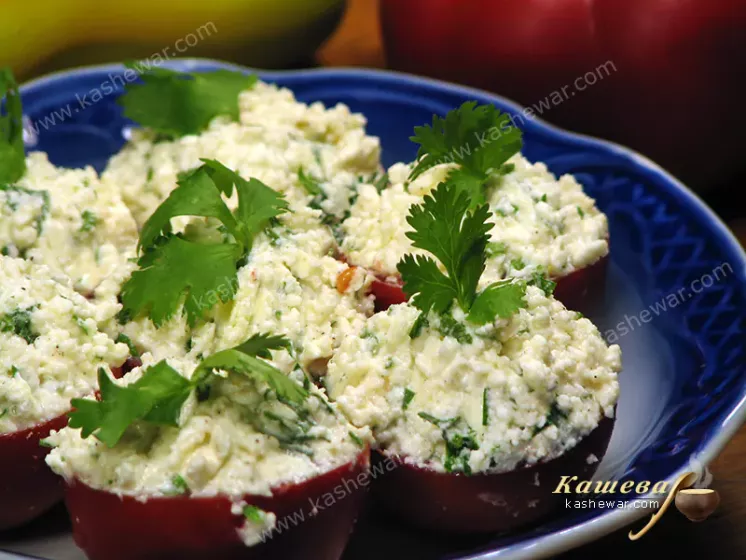 Bryndza cheese stuffed tomatoes - Recipe with Photo, Moldavian Cuisine